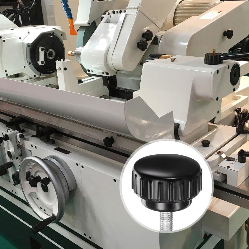 uxcell 8pcs Knurled Clamping Knobs M5 x 30mm Metric Zinc Plated Carbon Steel Male Thread Thumb Screw on Type 25mm Plastic Round Head Threaded Hand Bolt Stud Knobs Black - Image 4